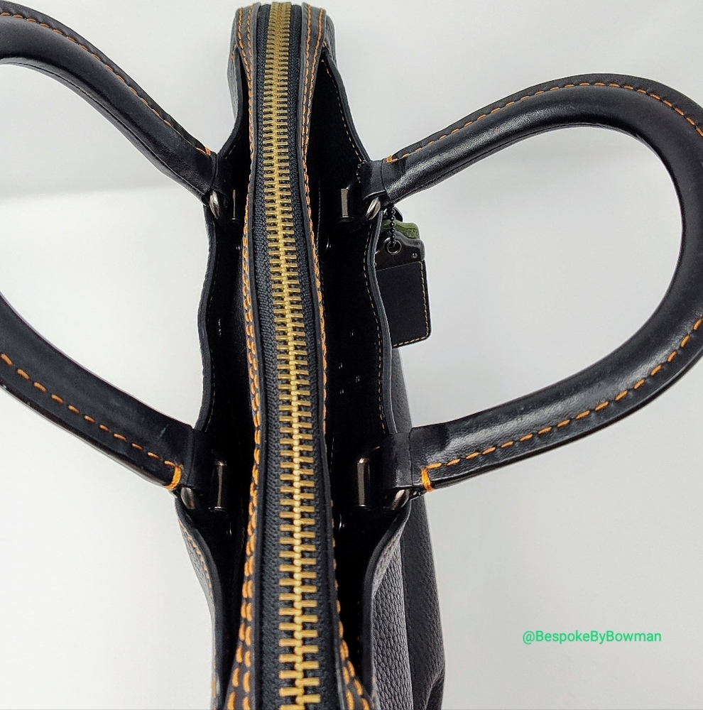 Coach Rogue Slim Briefcase -One of Kind Custom Upcycled Bag with Skulls. Black - Picture 10 of 16